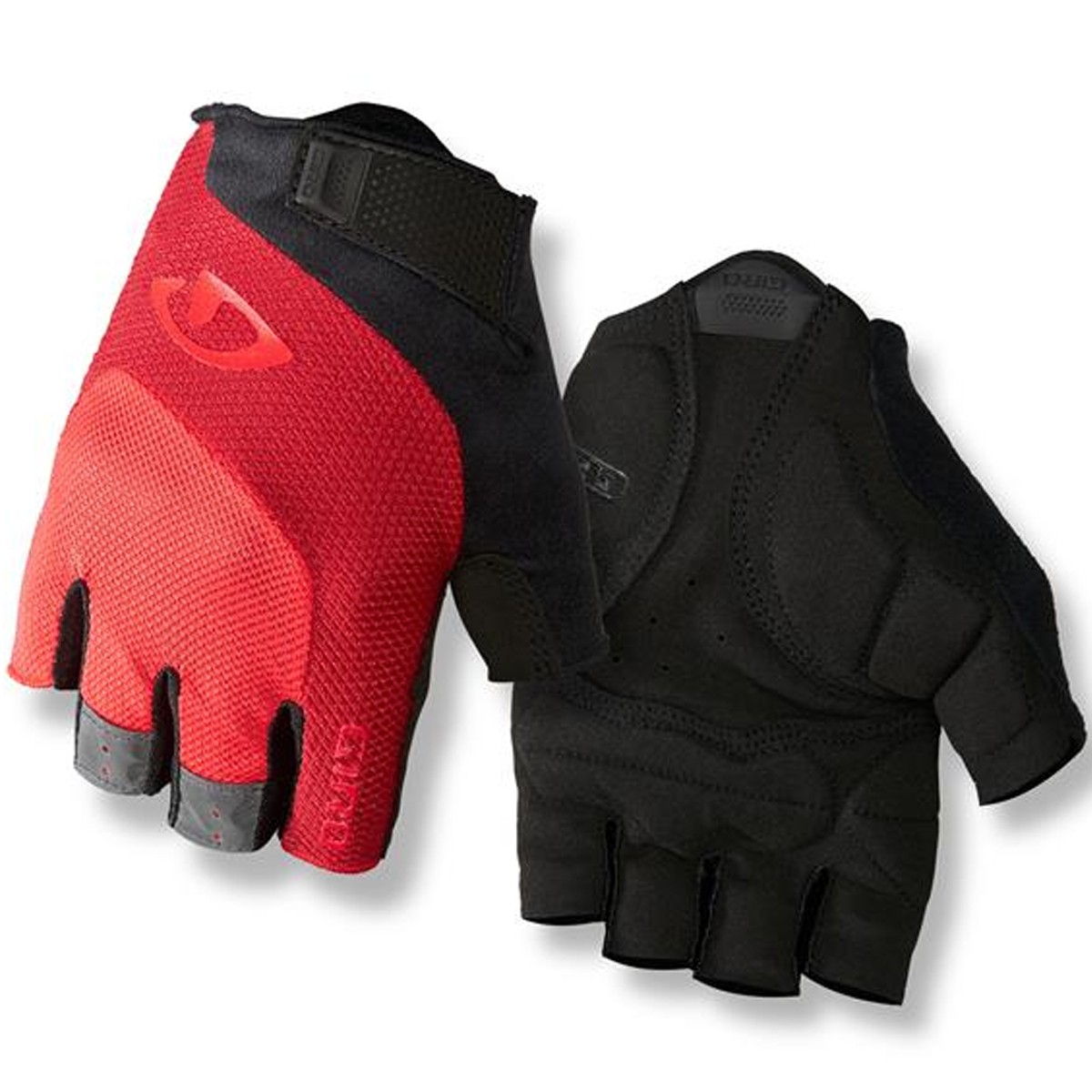 New Giro Bravo Gel RED//BLACK Half Fingers Cycling Gloves Size XL